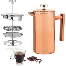 Mixpresso Stainless Steel French Press Coffee Maker 26 Oz 770 Ml Double Wall Metal Insulation Coffee Press & Tea Brewer Easy Clean & Easy Press