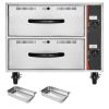 Commercial Electric Drawer Warmer, Two-Drawer Stainless Steel Food Warmer, Freestanding Standard Warming Drawer Cabinet