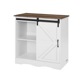 VEVOR Coffee Bar Cabinet, 31.5 x 13.8 x 31.5 in Farmhouse Coffee Bar Cabinet with 3-Tier Storage, Coffee Bar Table with Barn Door