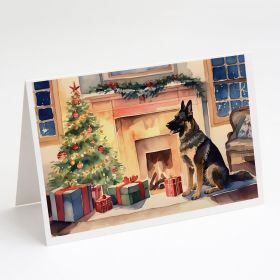 German Shepherd Christmas Greeting Cards Pack of 8 Blank Cards with Envelopes Whimsical A7 Size 5x7 Blank Note Cards