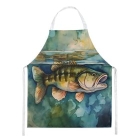 Smallmouth Bass Apron Cooking Kitchen Server Baking Crafts Gardening for Adult Women Men, Unisex, Large, Multicolor