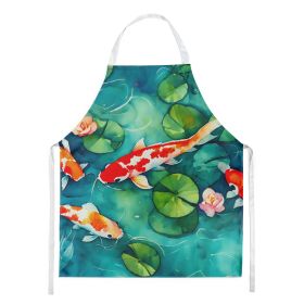 Koi Fish Apron Cooking Kitchen Server Baking Crafts Gardening for Adult Women Men, Unisex, Large, Multicolor