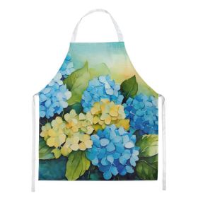 Hydrangeas in Watercolor Apron Cooking Kitchen Server Baking Crafts Gardening for Adult Women Men, Unisex, Large, Multicolor