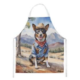 Australian Cattle Dog Cowboy Welcome Apron Cooking Kitchen Server Baking Crafts Gardening for Adult Women Men, Unisex, Large, Multicolor