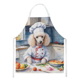 White Poodle The Chef Apron Cooking Kitchen Server Baking Crafts Gardening for Adult Women Men, Unisex, Large, Multicolor