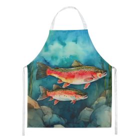 Trout Apron Cooking Kitchen Server Baking Crafts Gardening for Adult Women Men, Unisex, Large, Multicolor