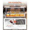 Commercial Food Warmer, 7 Pans + 2 Pots Electric Steam Table, 1800W Professional Buffet Catering Food Warmer with Shield Undershelf Wheels