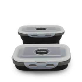 GLIDER S20 Black Bento Premium Lunch Box & Food Storage Container (Color: Black, size: large)