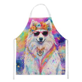 Samoyed Hippie Dawg Apron Cooking Kitchen Server Baking Crafts Gardening for Adult Women Men, Unisex, Large, Multicolor (Default: Default)